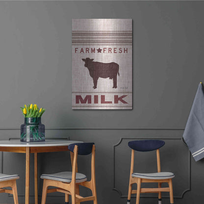 Luxe Metal Art 'Grain Sack Milk' by Cindy Jacobs, Metal Wall Art,24x36