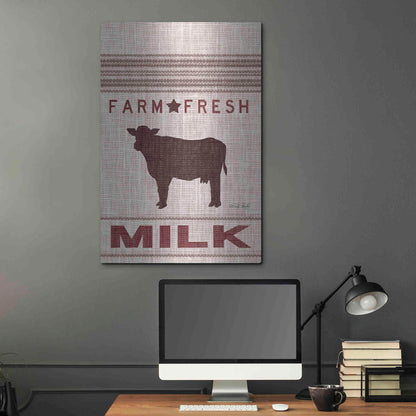 Luxe Metal Art 'Grain Sack Milk' by Cindy Jacobs, Metal Wall Art,24x36