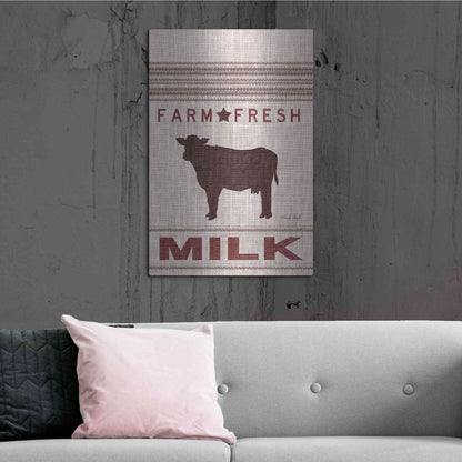 Luxe Metal Art 'Grain Sack Milk' by Cindy Jacobs, Metal Wall Art,24x36