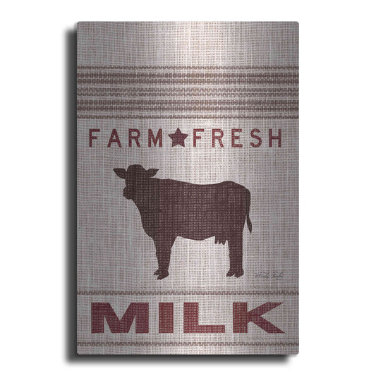 Luxe Metal Art 'Grain Sack Milk' by Cindy Jacobs, Metal Wall Art