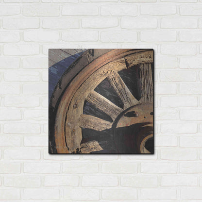 Luxe Metal Art 'Old Wheel I' by Cindy Jacobs, Metal Wall Art,24x24