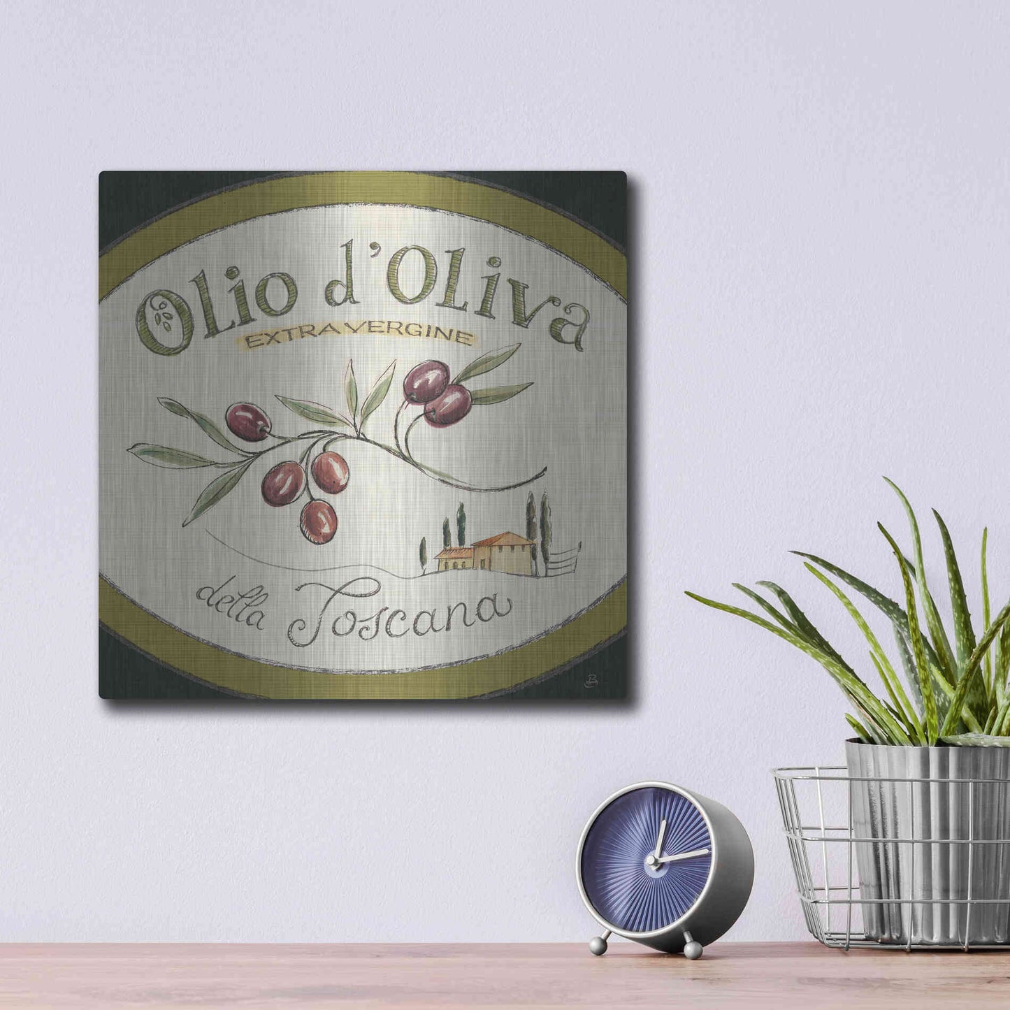 Luxe Metal Art 'Tuscan Flavor VI' by Daphne Brissonet, Metal Wall Art,12x12