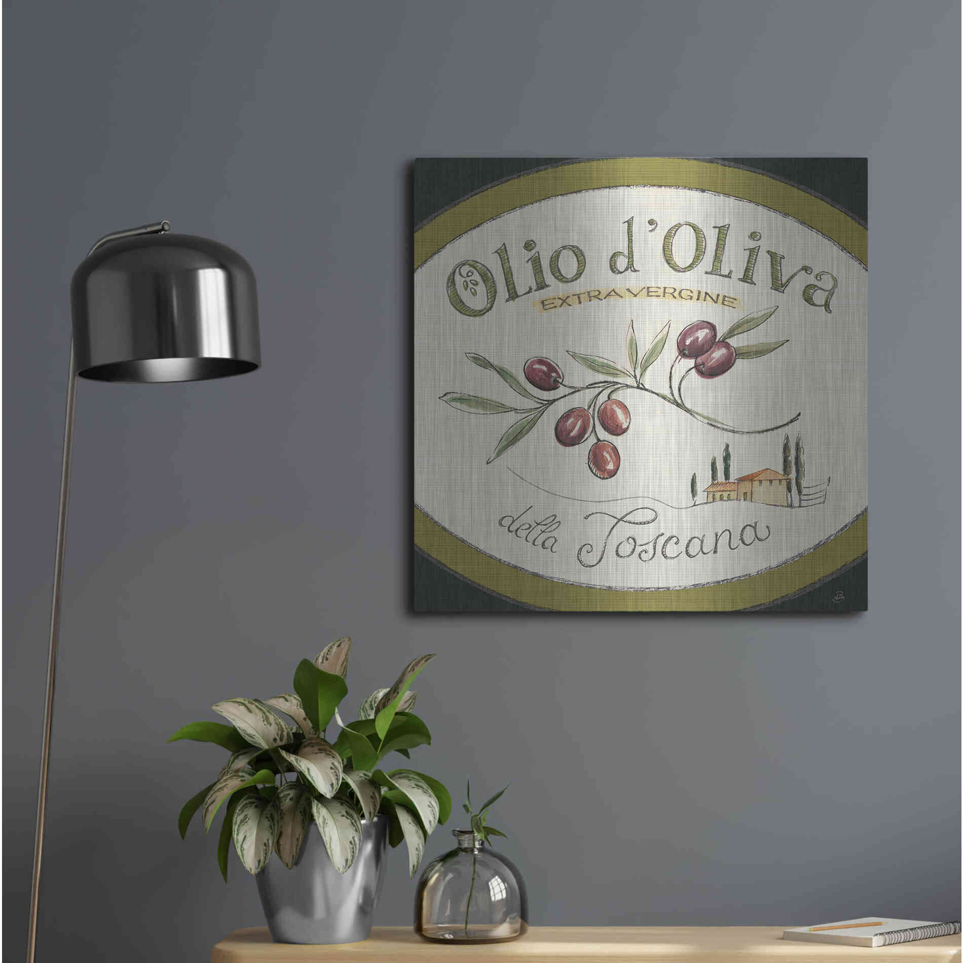 Luxe Metal Art 'Tuscan Flavor VI' by Daphne Brissonet, Metal Wall Art,24x24