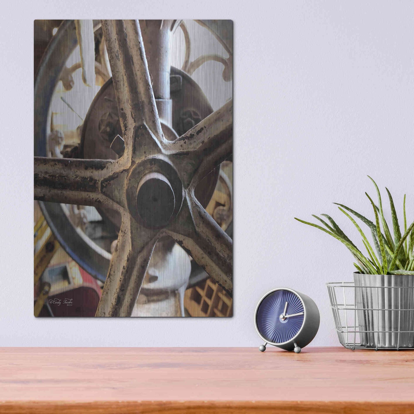 Luxe Metal Art 'Star Wheel' by Cindy Jacobs, Metal Wall Art,12x16