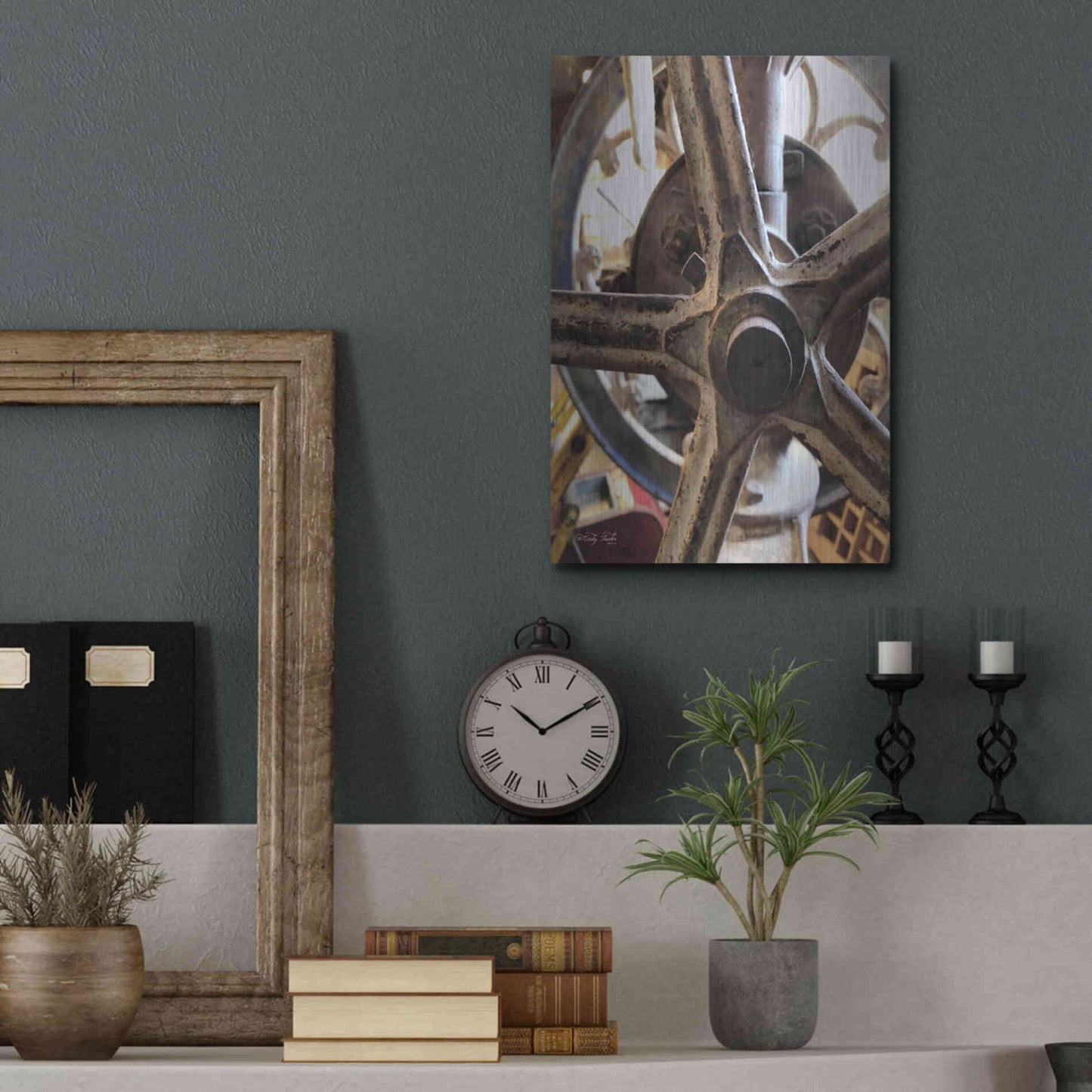 Luxe Metal Art 'Star Wheel' by Cindy Jacobs, Metal Wall Art,12x16