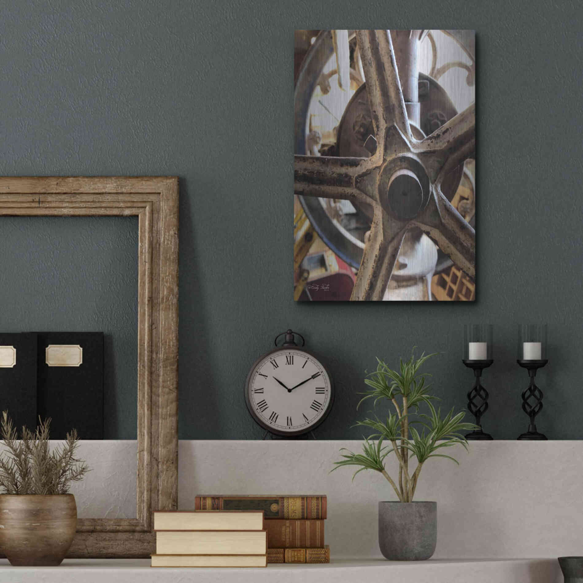 Luxe Metal Art 'Star Wheel' by Cindy Jacobs, Metal Wall Art,12x16