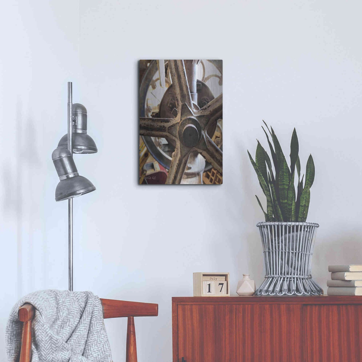 Luxe Metal Art 'Star Wheel' by Cindy Jacobs, Metal Wall Art,16x24