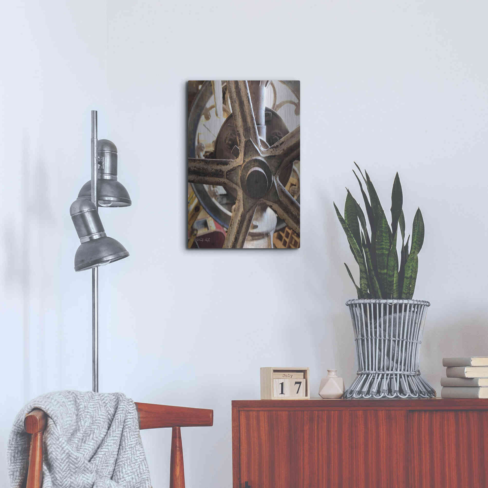 Luxe Metal Art 'Star Wheel' by Cindy Jacobs, Metal Wall Art,16x24