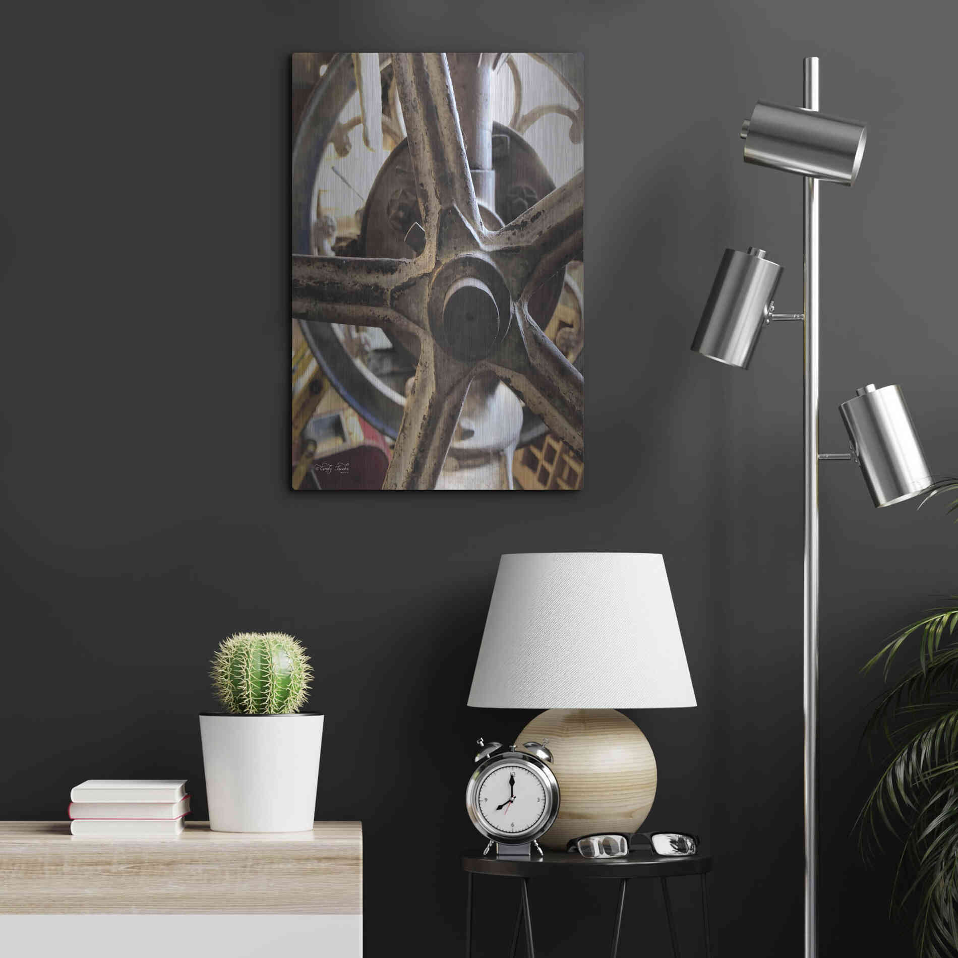 Luxe Metal Art 'Star Wheel' by Cindy Jacobs, Metal Wall Art,16x24
