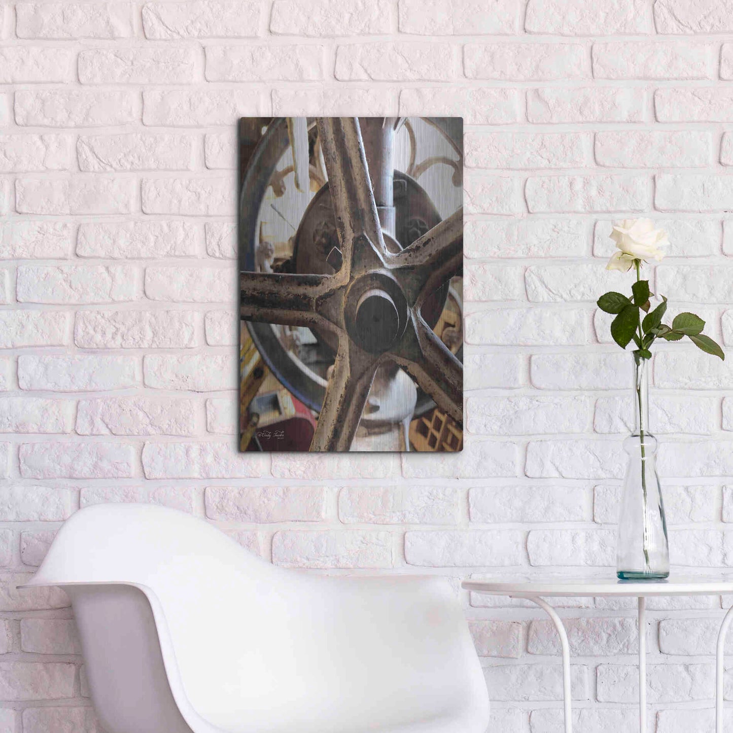 Luxe Metal Art 'Star Wheel' by Cindy Jacobs, Metal Wall Art,16x24