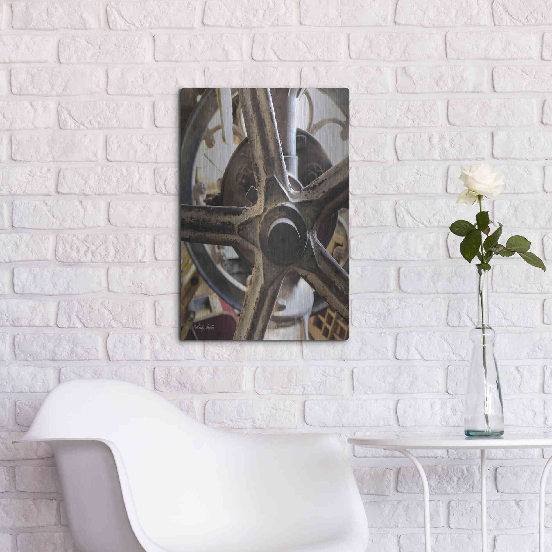 Luxe Metal Art 'Star Wheel' by Cindy Jacobs, Metal Wall Art,16x24