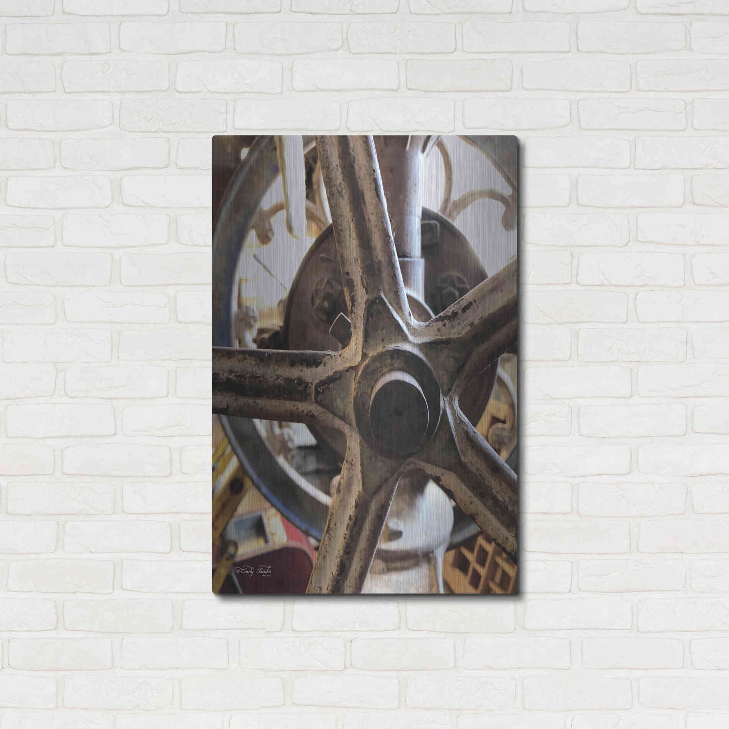 Luxe Metal Art 'Star Wheel' by Cindy Jacobs, Metal Wall Art,24x36