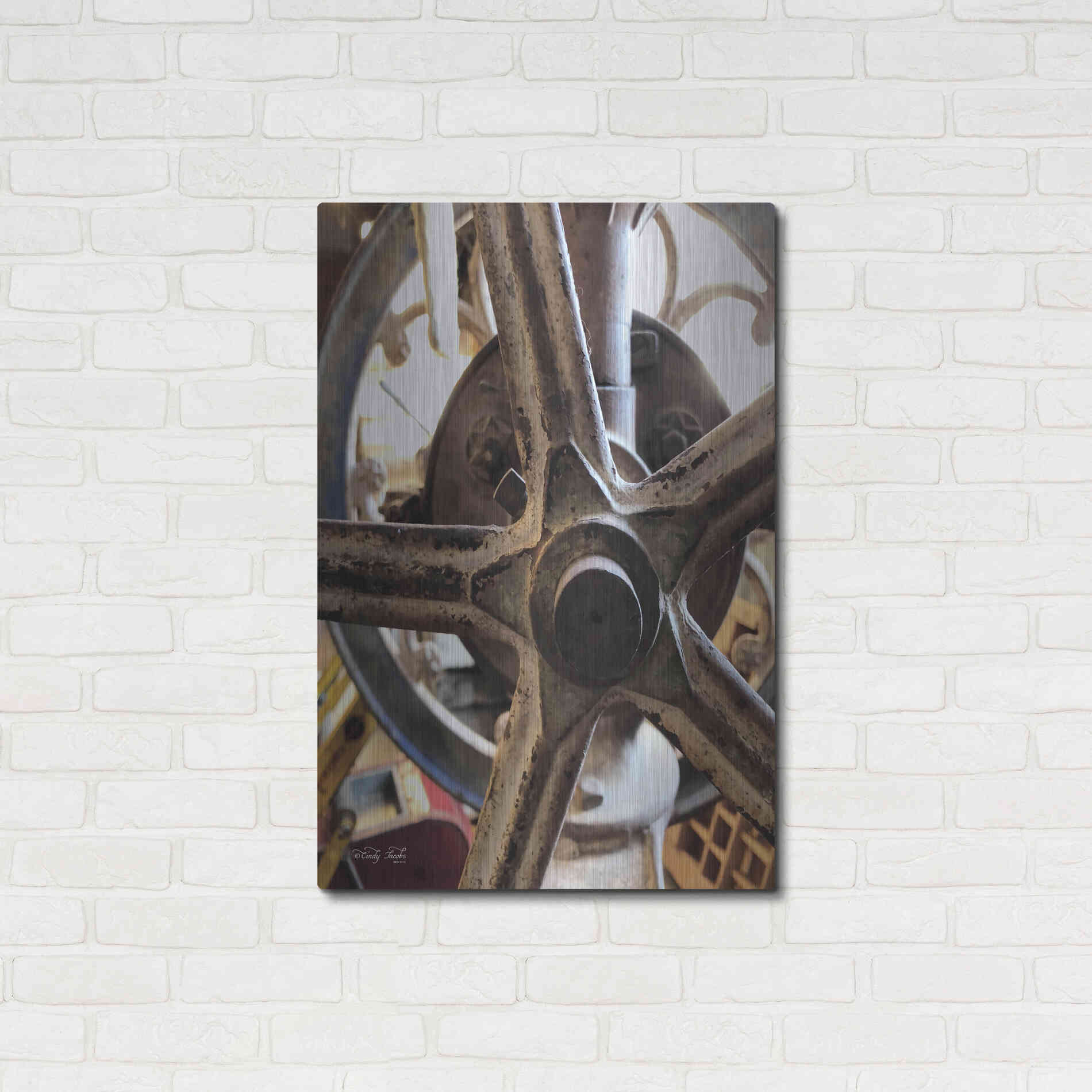 Luxe Metal Art 'Star Wheel' by Cindy Jacobs, Metal Wall Art,24x36