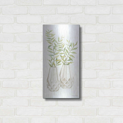 Luxe Metal Art 'Geometric Vase I' by Cindy Jacobs, Metal Wall Art,12x24