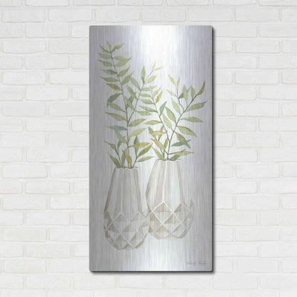 Luxe Metal Art 'Geometric Vase I' by Cindy Jacobs, Metal Wall Art,24x48
