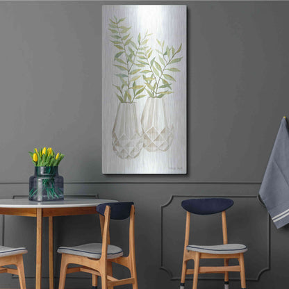 Luxe Metal Art 'Geometric Vase I' by Cindy Jacobs, Metal Wall Art,24x48