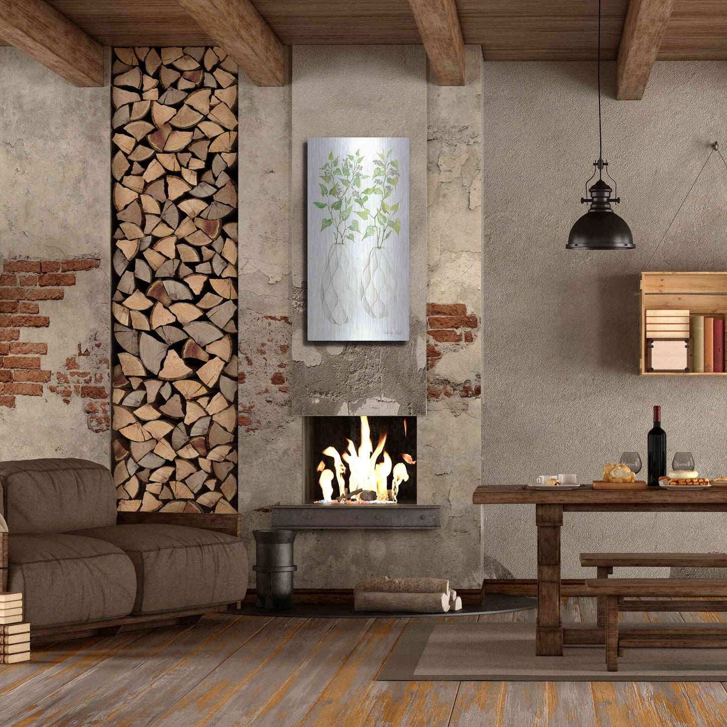 Luxe Metal Art 'Geometric Vase II' by Cindy Jacobs, Metal Wall Art,24x48