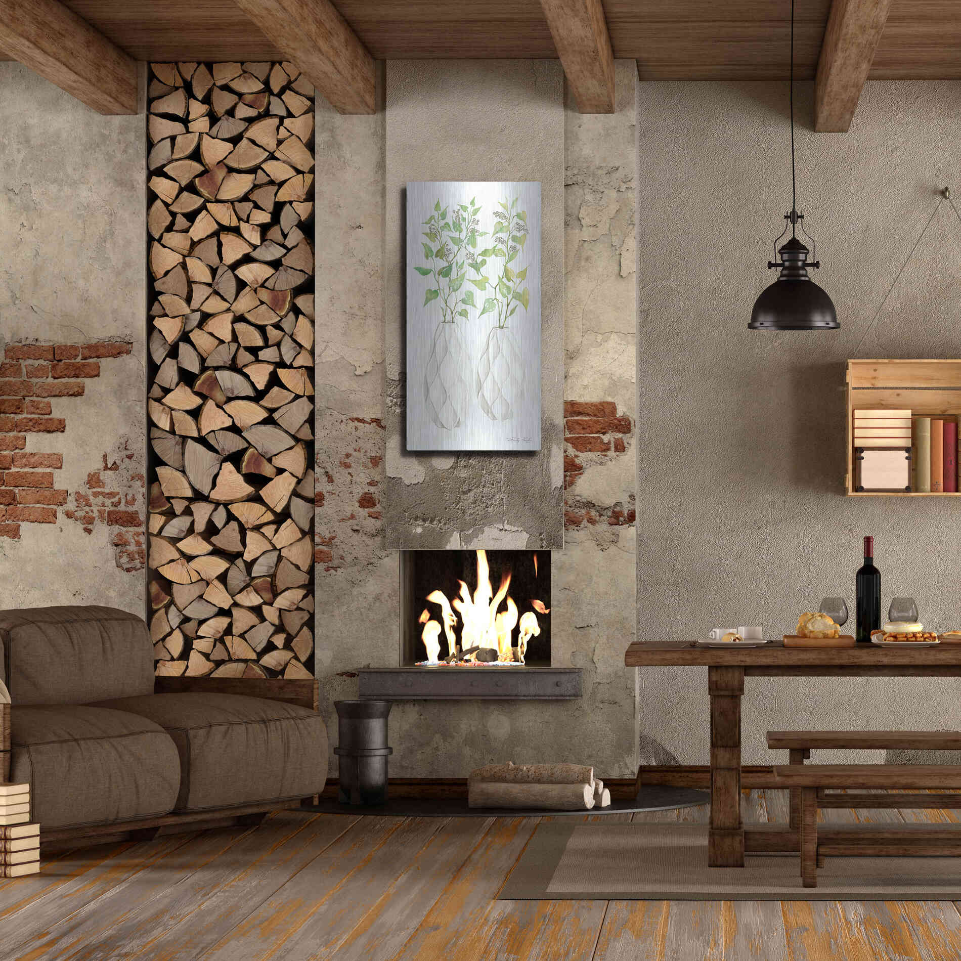 Luxe Metal Art 'Geometric Vase II' by Cindy Jacobs, Metal Wall Art,24x48