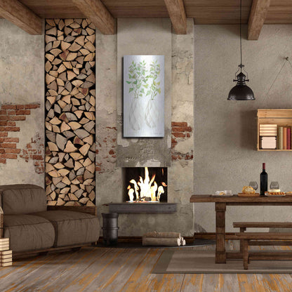 Luxe Metal Art 'Geometric Vase II' by Cindy Jacobs, Metal Wall Art,24x48