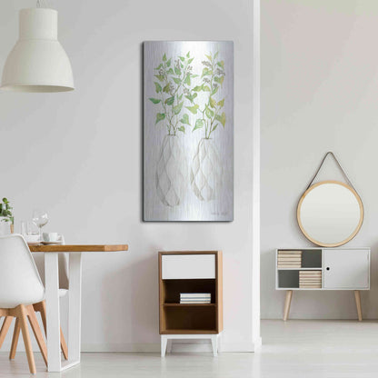 Luxe Metal Art 'Geometric Vase II' by Cindy Jacobs, Metal Wall Art,24x48