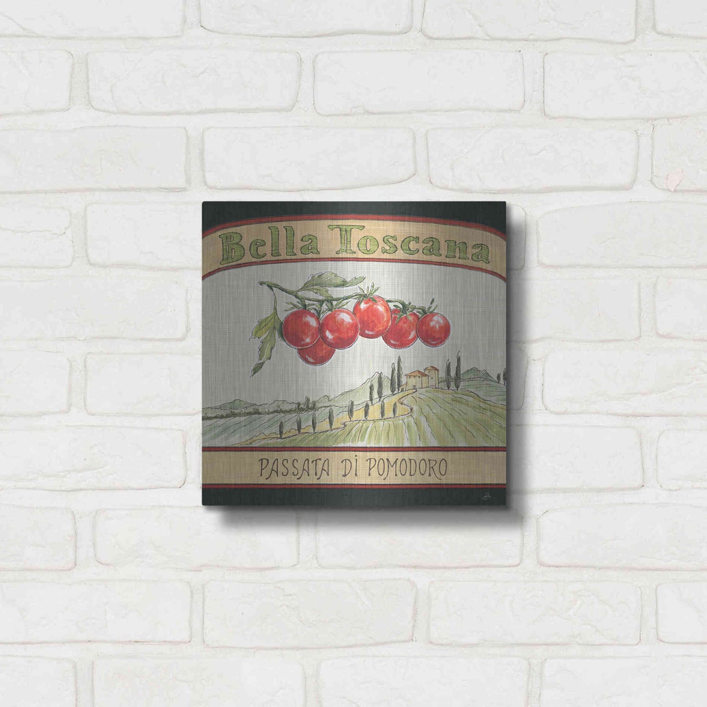 Luxe Metal Art 'Tuscan Flavor V' by Daphne Brissonet, Metal Wall Art,12x12