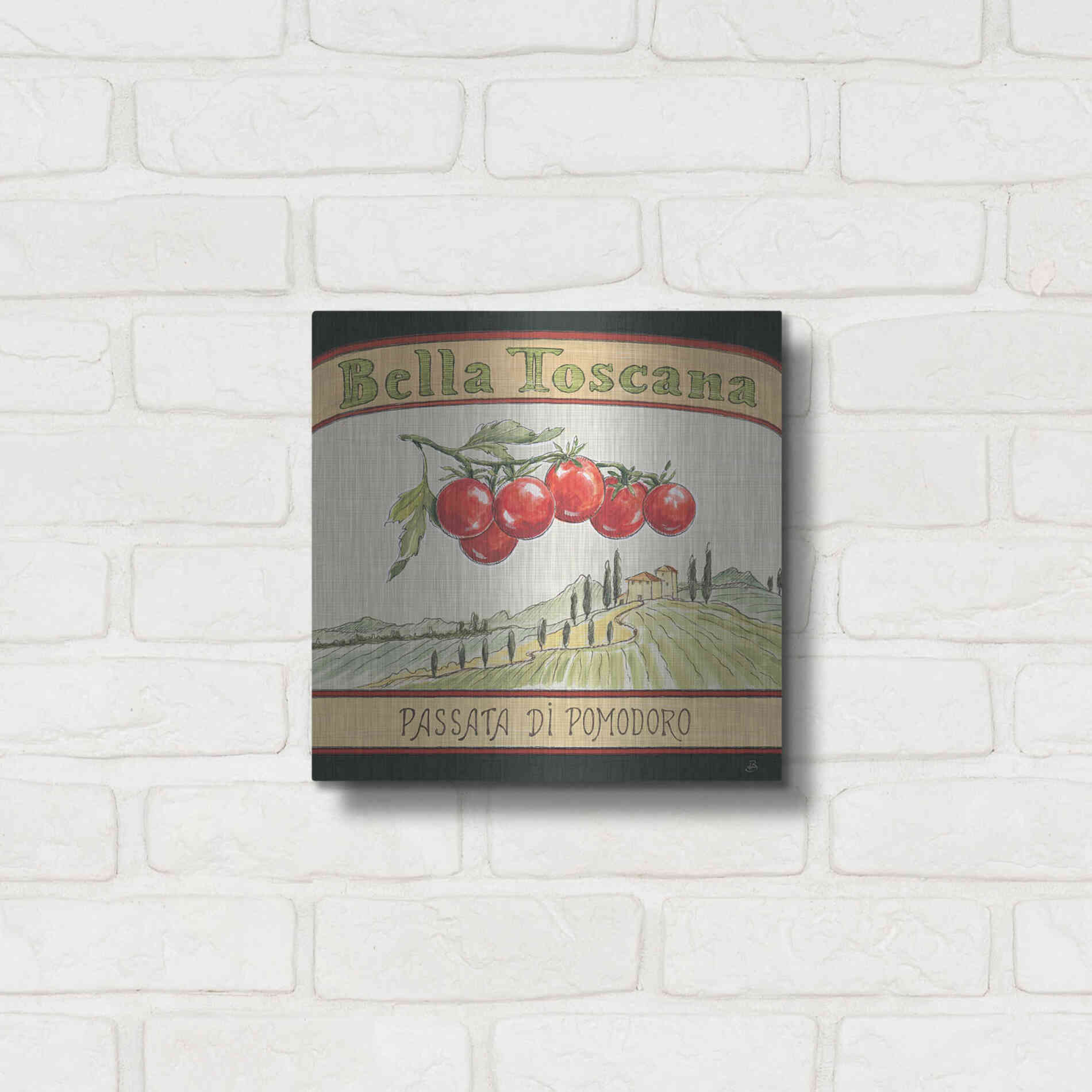 Luxe Metal Art 'Tuscan Flavor V' by Daphne Brissonet, Metal Wall Art,12x12