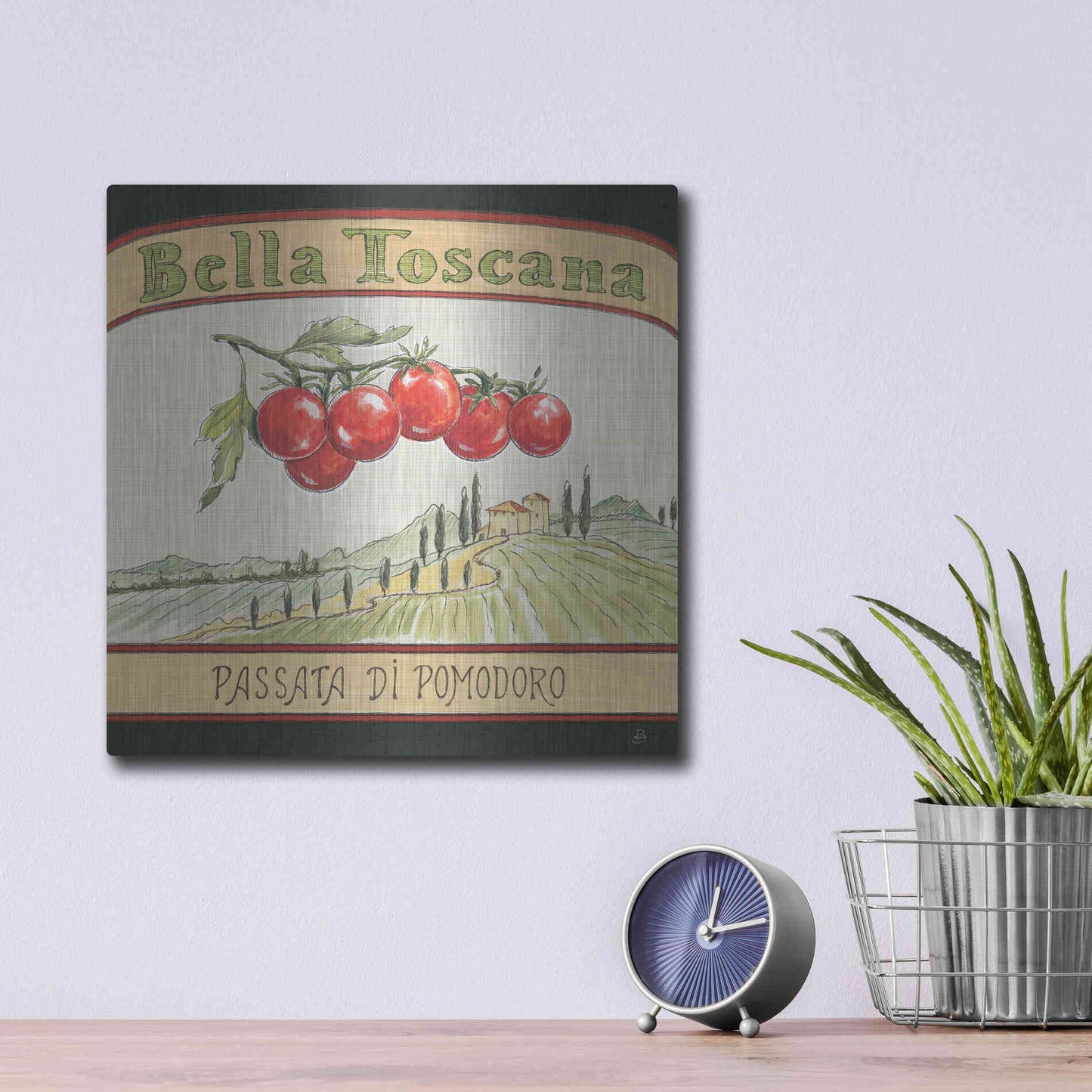 Luxe Metal Art 'Tuscan Flavor V' by Daphne Brissonet, Metal Wall Art,12x12