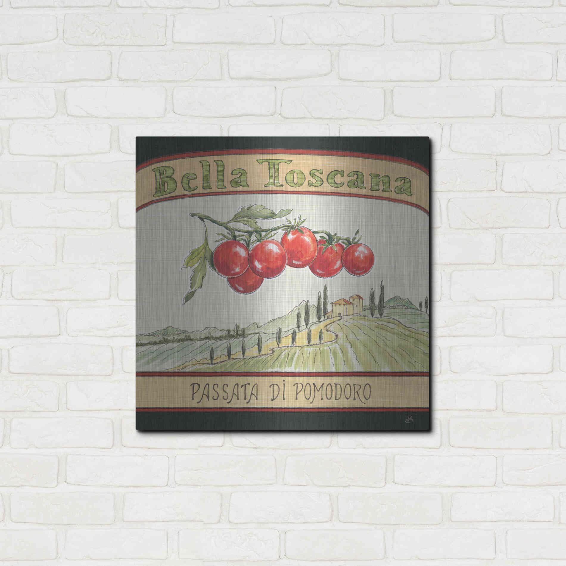 Luxe Metal Art 'Tuscan Flavor V' by Daphne Brissonet, Metal Wall Art,24x24