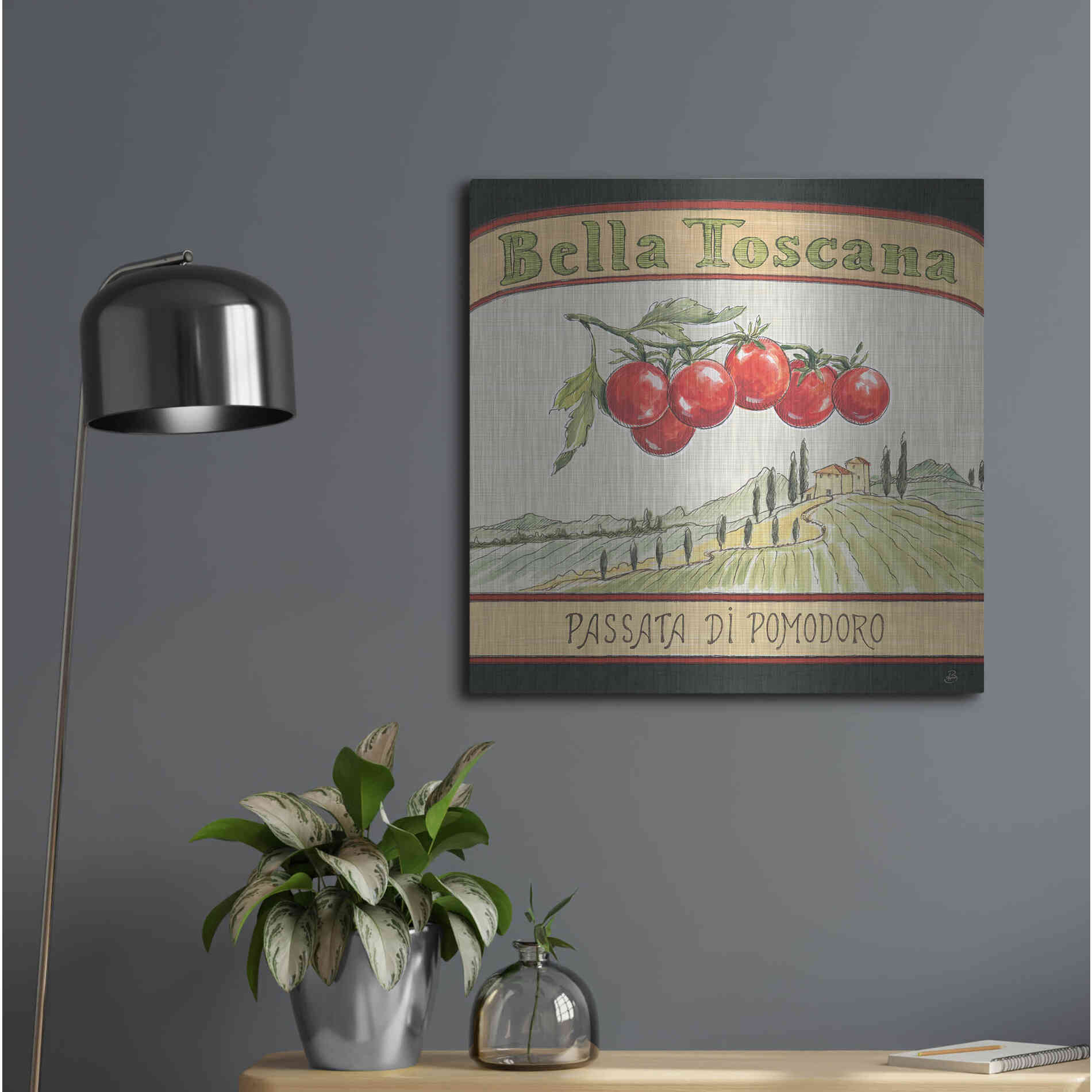 Luxe Metal Art 'Tuscan Flavor V' by Daphne Brissonet, Metal Wall Art,24x24