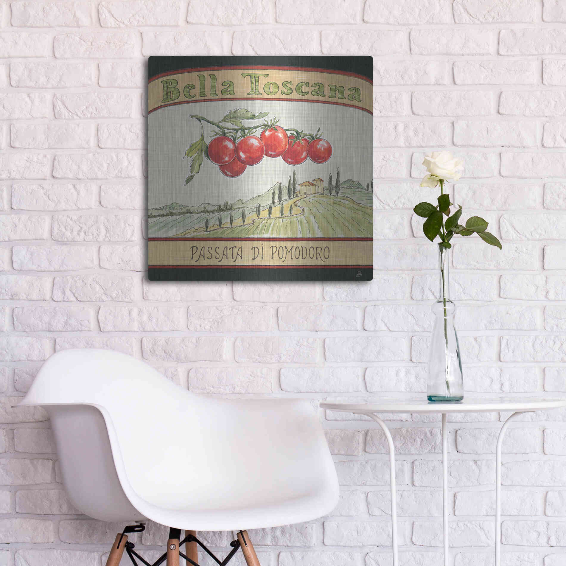 Luxe Metal Art 'Tuscan Flavor V' by Daphne Brissonet, Metal Wall Art,24x24