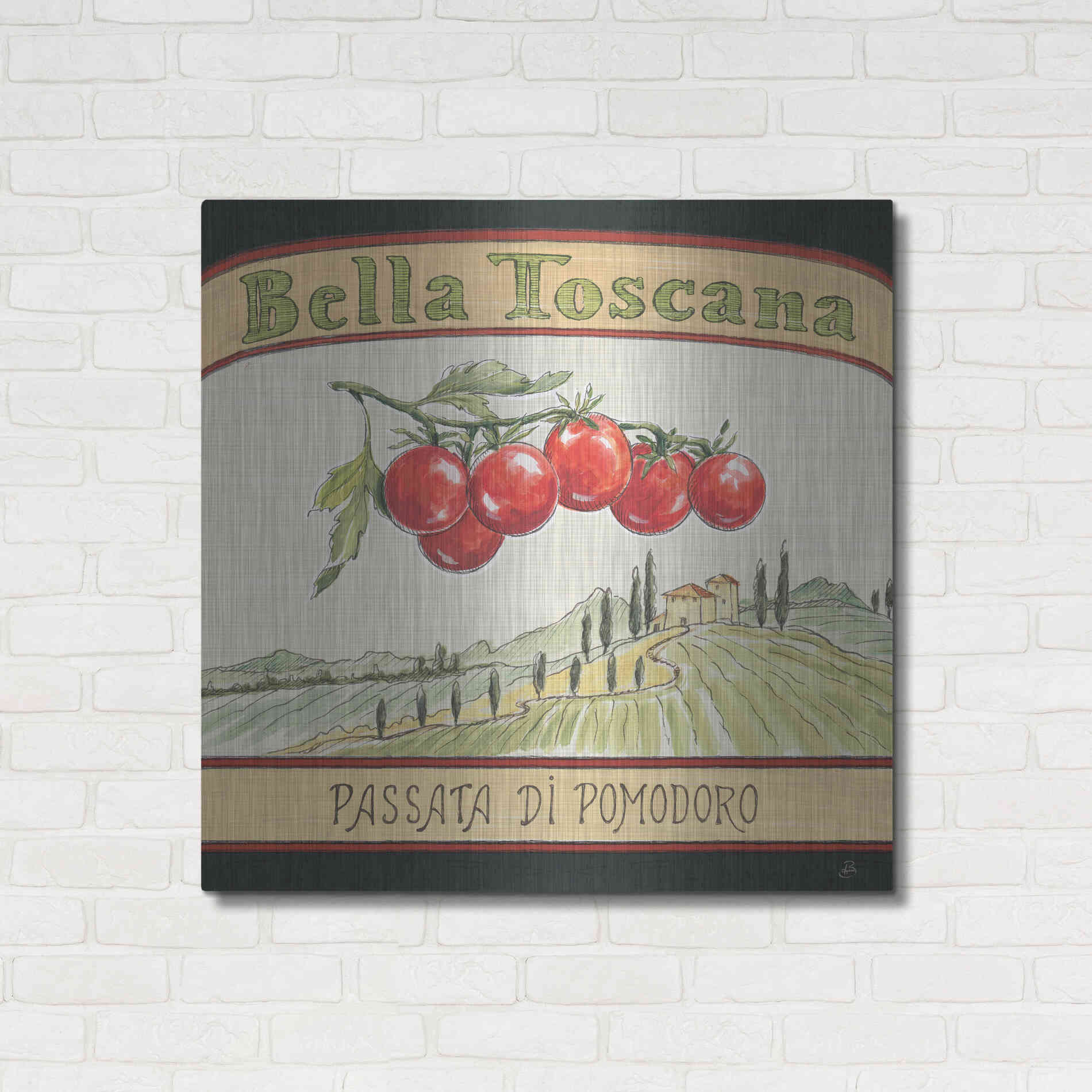 Luxe Metal Art 'Tuscan Flavor V' by Daphne Brissonet, Metal Wall Art,36x36