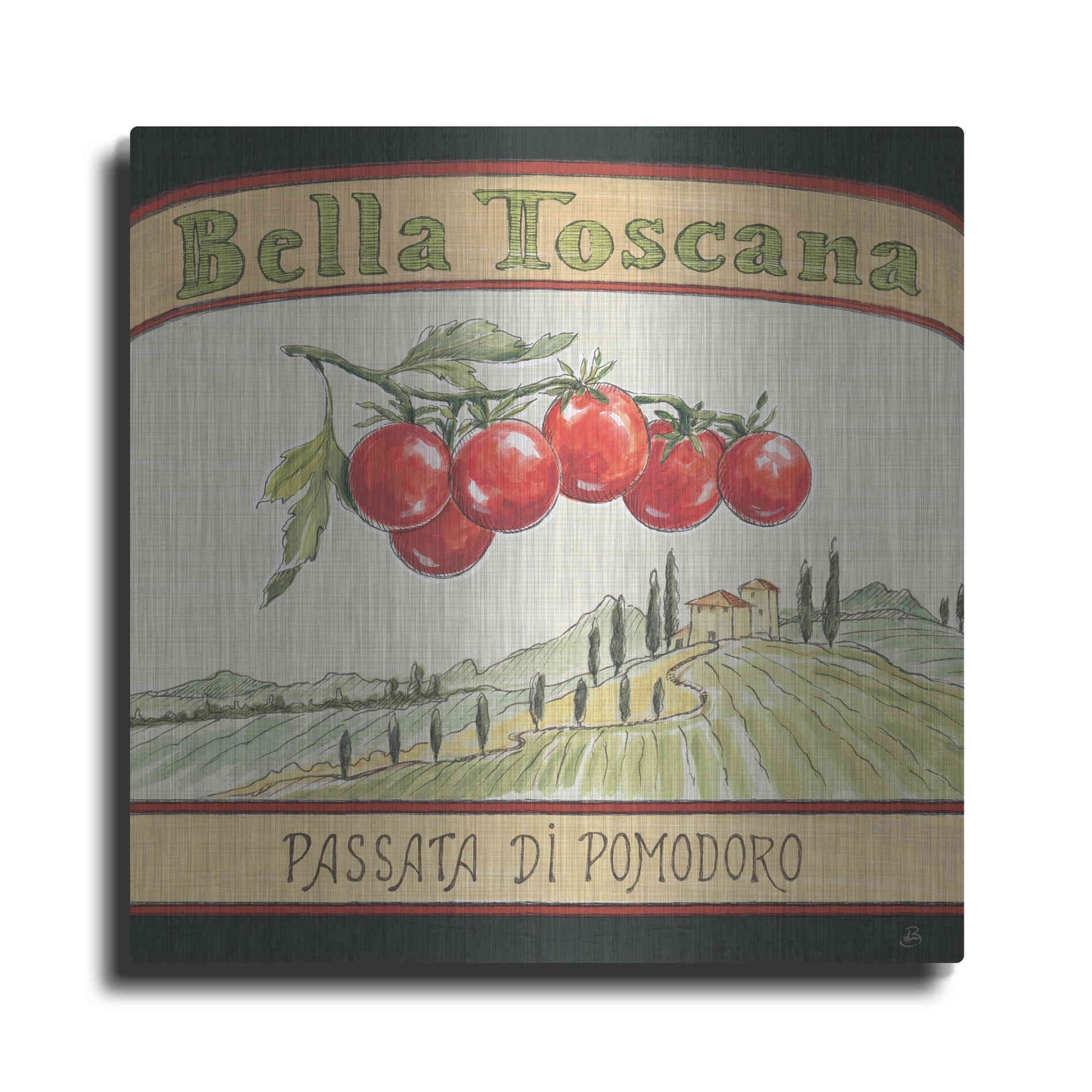 Luxe Metal Art 'Tuscan Flavor V' by Daphne Brissonet, Metal Wall Art