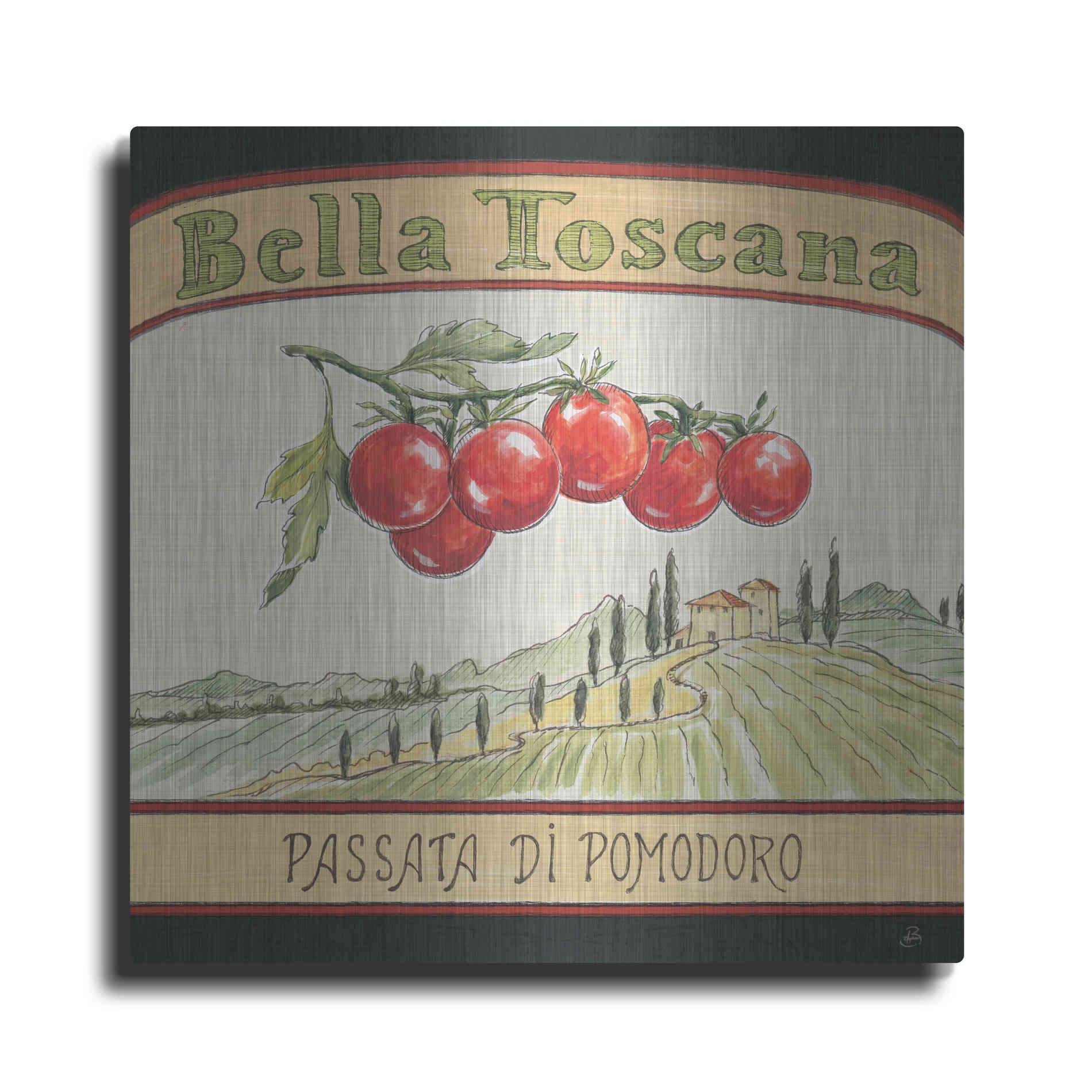 Luxe Metal Art 'Tuscan Flavor V' by Daphne Brissonet, Metal Wall Art