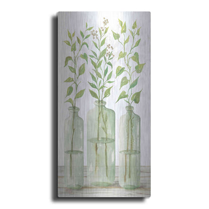 Luxe Metal Art 'Simple Leaves in Jar II' by Cindy Jacobs, Metal Wall Art
