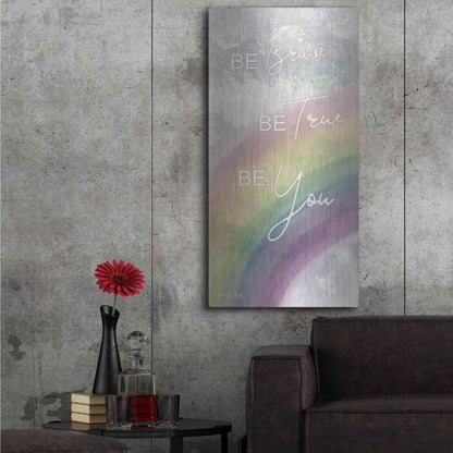 Luxe Metal Art 'Be Brave' by Cindy Jacobs, Metal Wall Art,24x48