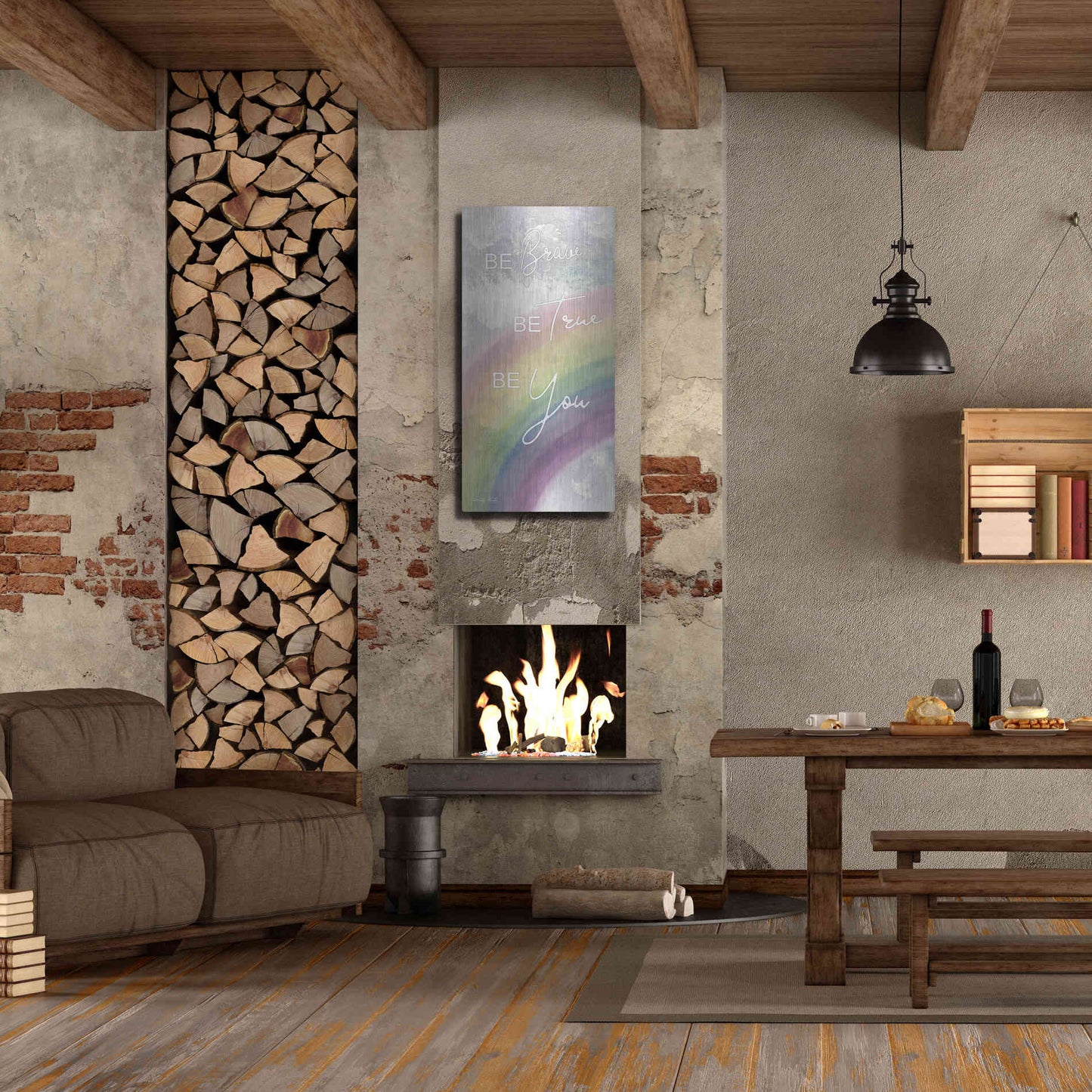 Luxe Metal Art 'Be Brave' by Cindy Jacobs, Metal Wall Art,24x48