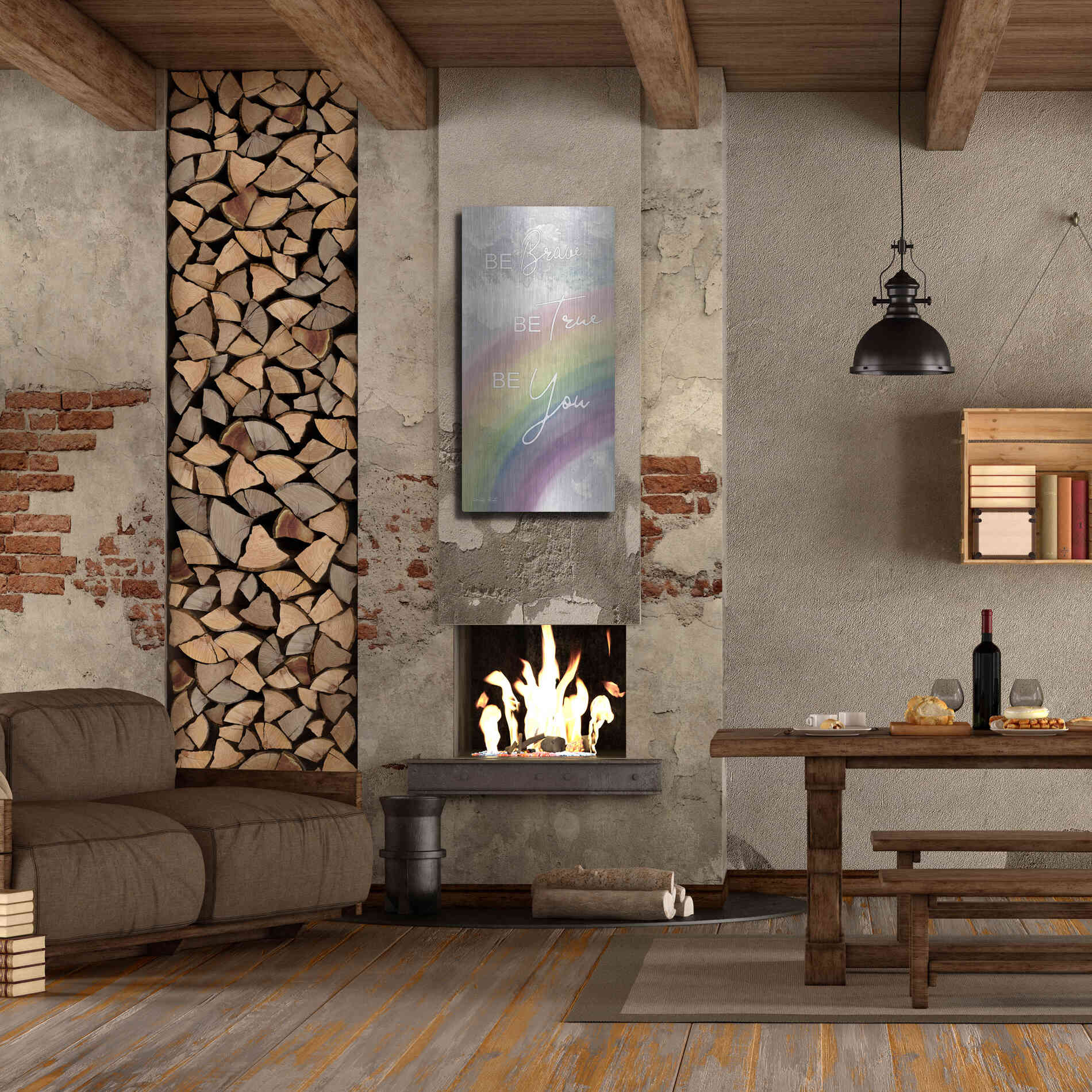 Luxe Metal Art 'Be Brave' by Cindy Jacobs, Metal Wall Art,24x48