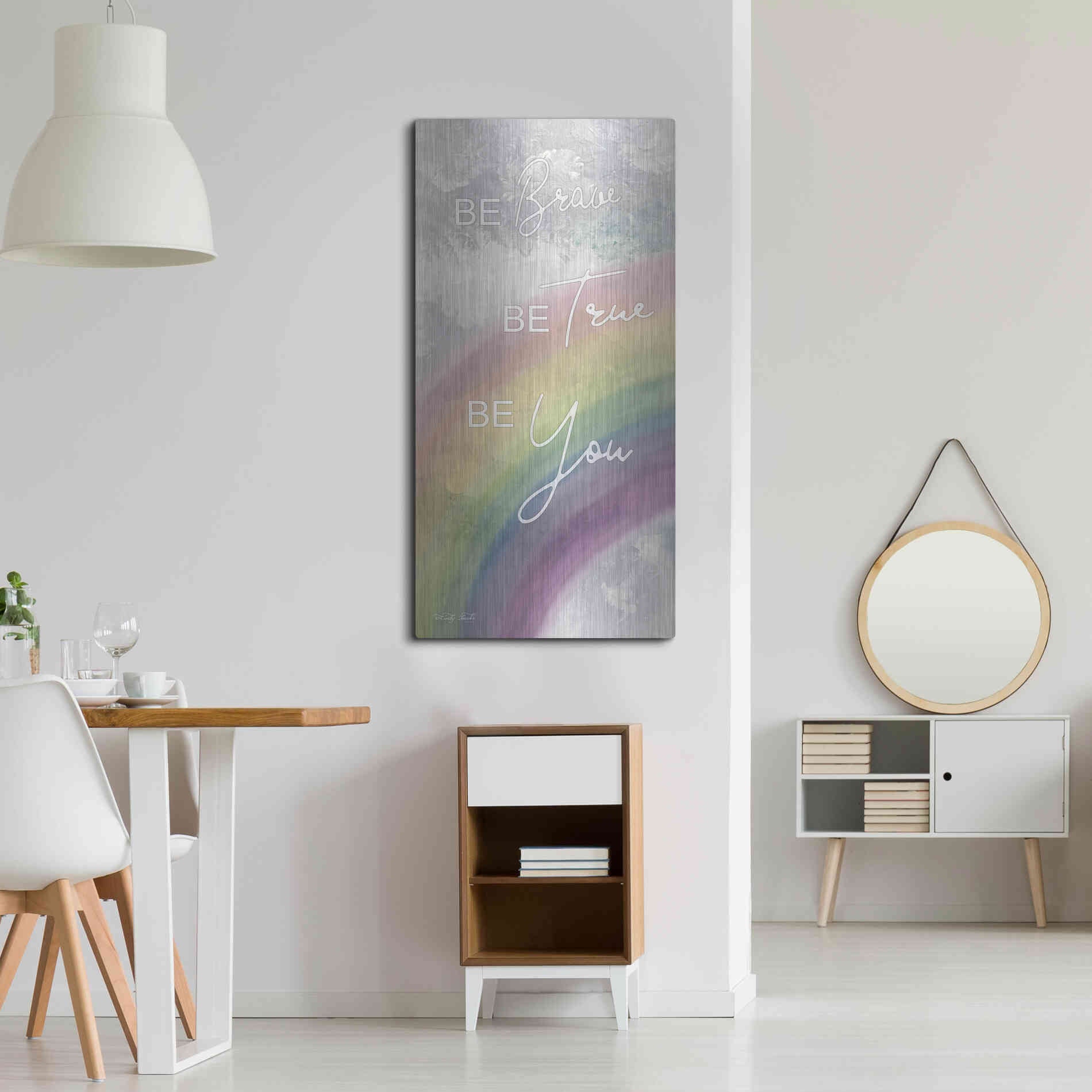 Luxe Metal Art 'Be Brave' by Cindy Jacobs, Metal Wall Art,24x48