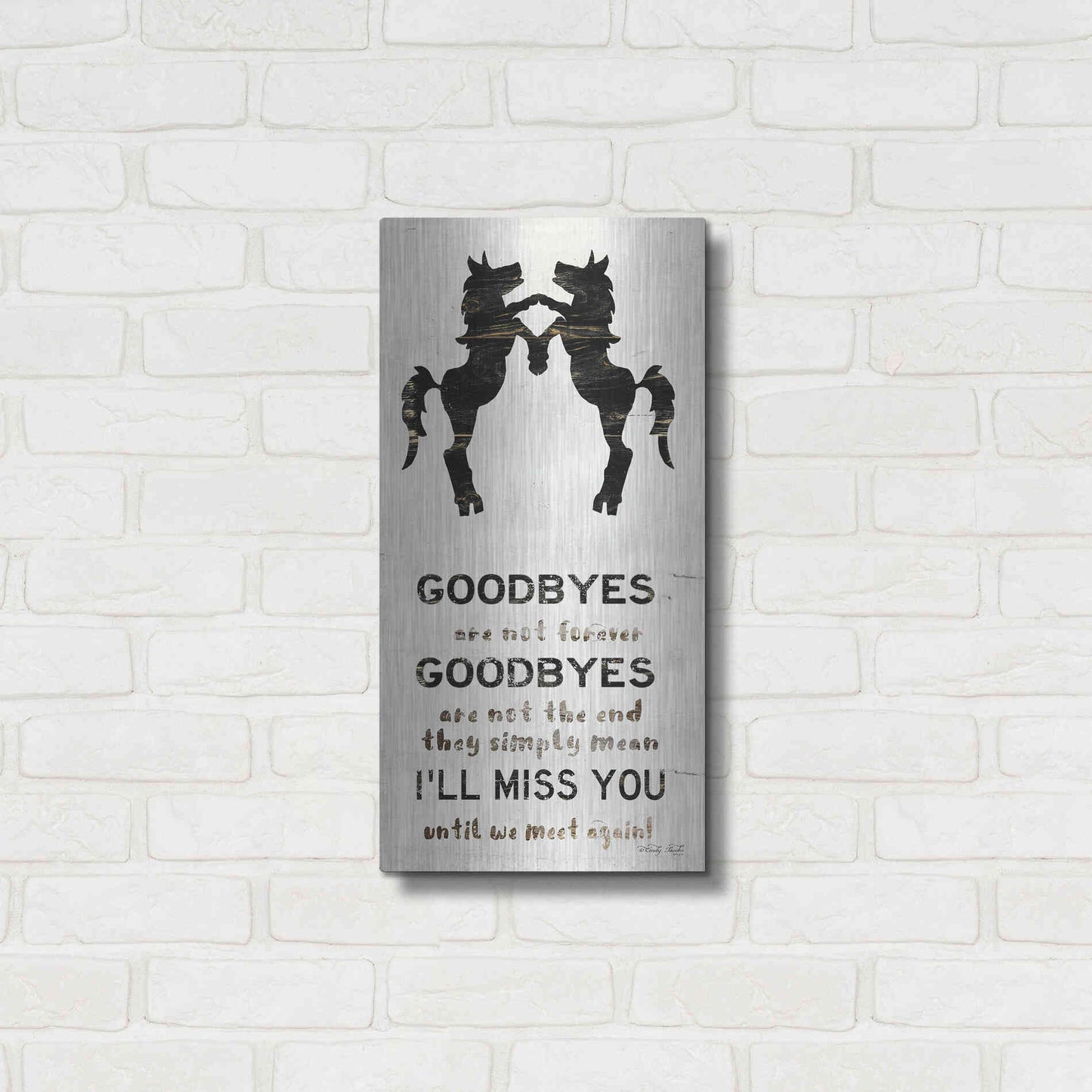 Luxe Metal Art 'I'll Miss You' by Cindy Jacobs, Metal Wall Art,12x24