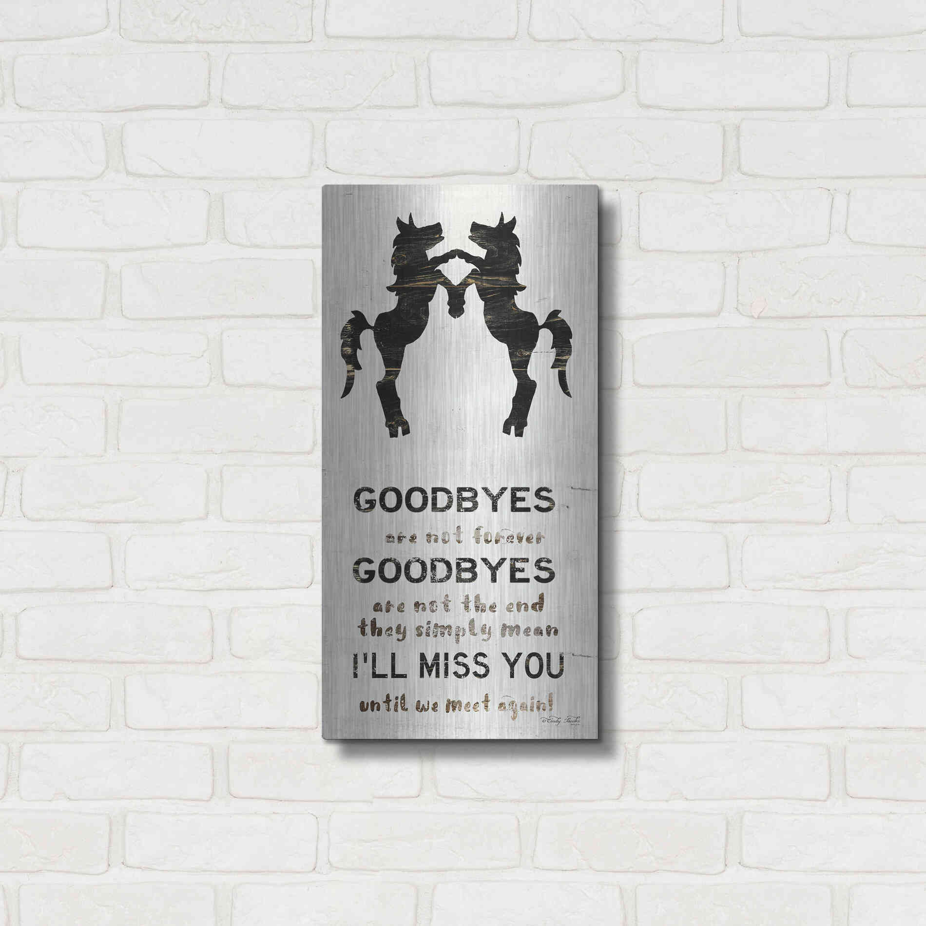 Luxe Metal Art 'I'll Miss You' by Cindy Jacobs, Metal Wall Art,12x24
