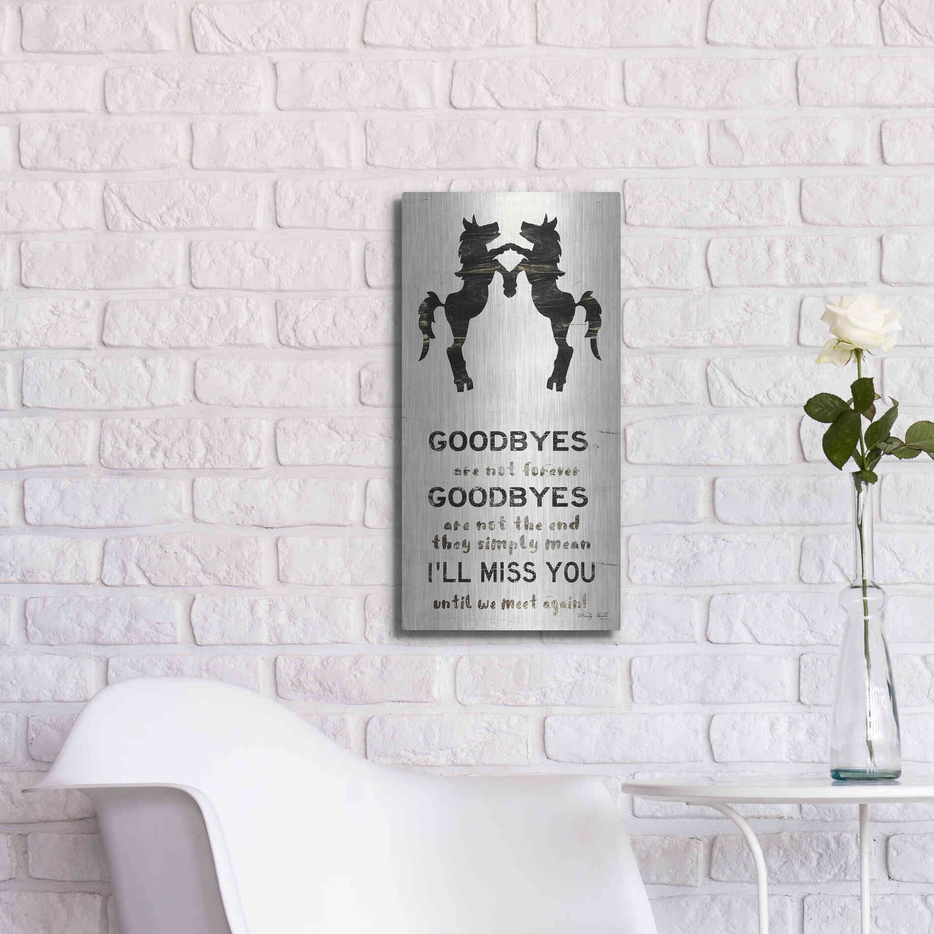 Luxe Metal Art 'I'll Miss You' by Cindy Jacobs, Metal Wall Art,12x24