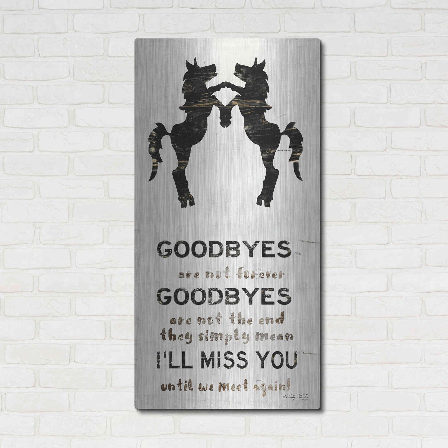 Luxe Metal Art 'I'll Miss You' by Cindy Jacobs, Metal Wall Art,24x48