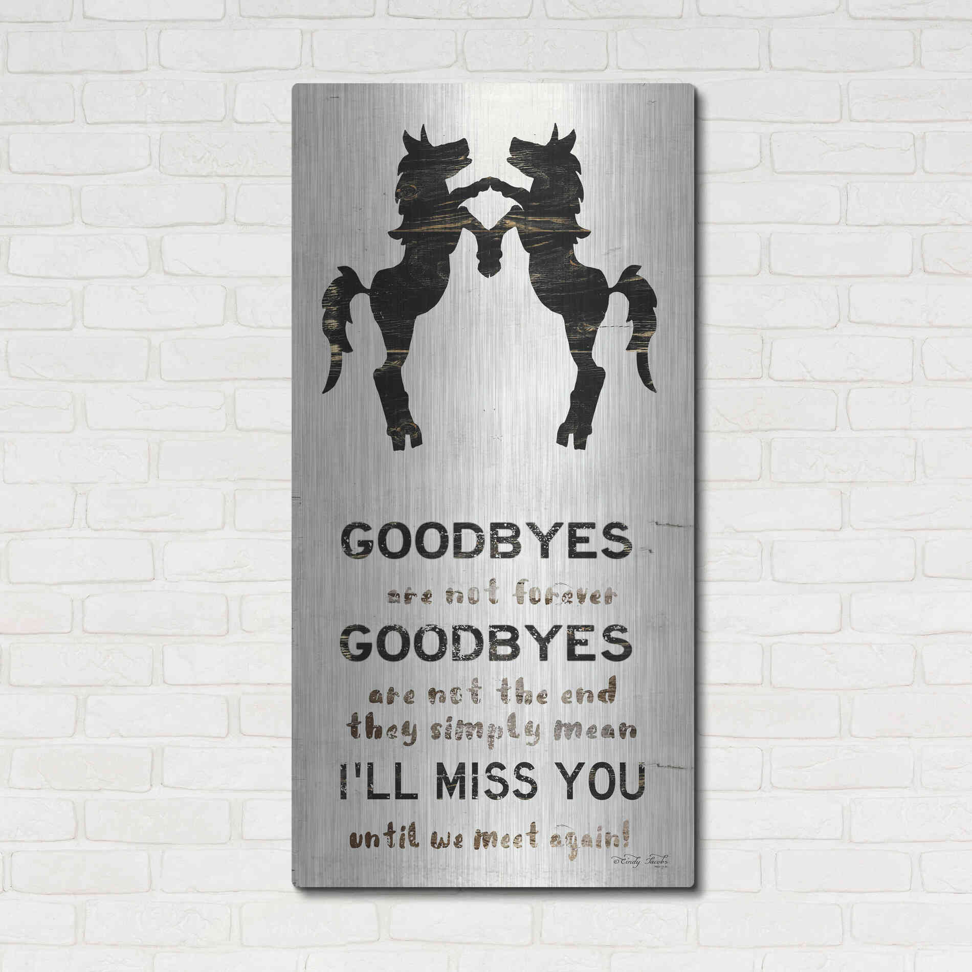 Luxe Metal Art 'I'll Miss You' by Cindy Jacobs, Metal Wall Art,24x48