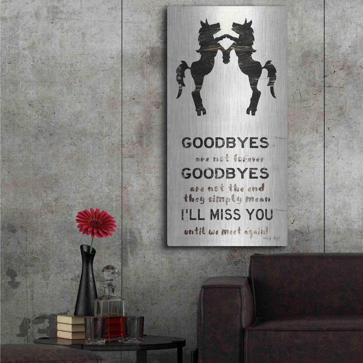 Luxe Metal Art 'I'll Miss You' by Cindy Jacobs, Metal Wall Art,24x48