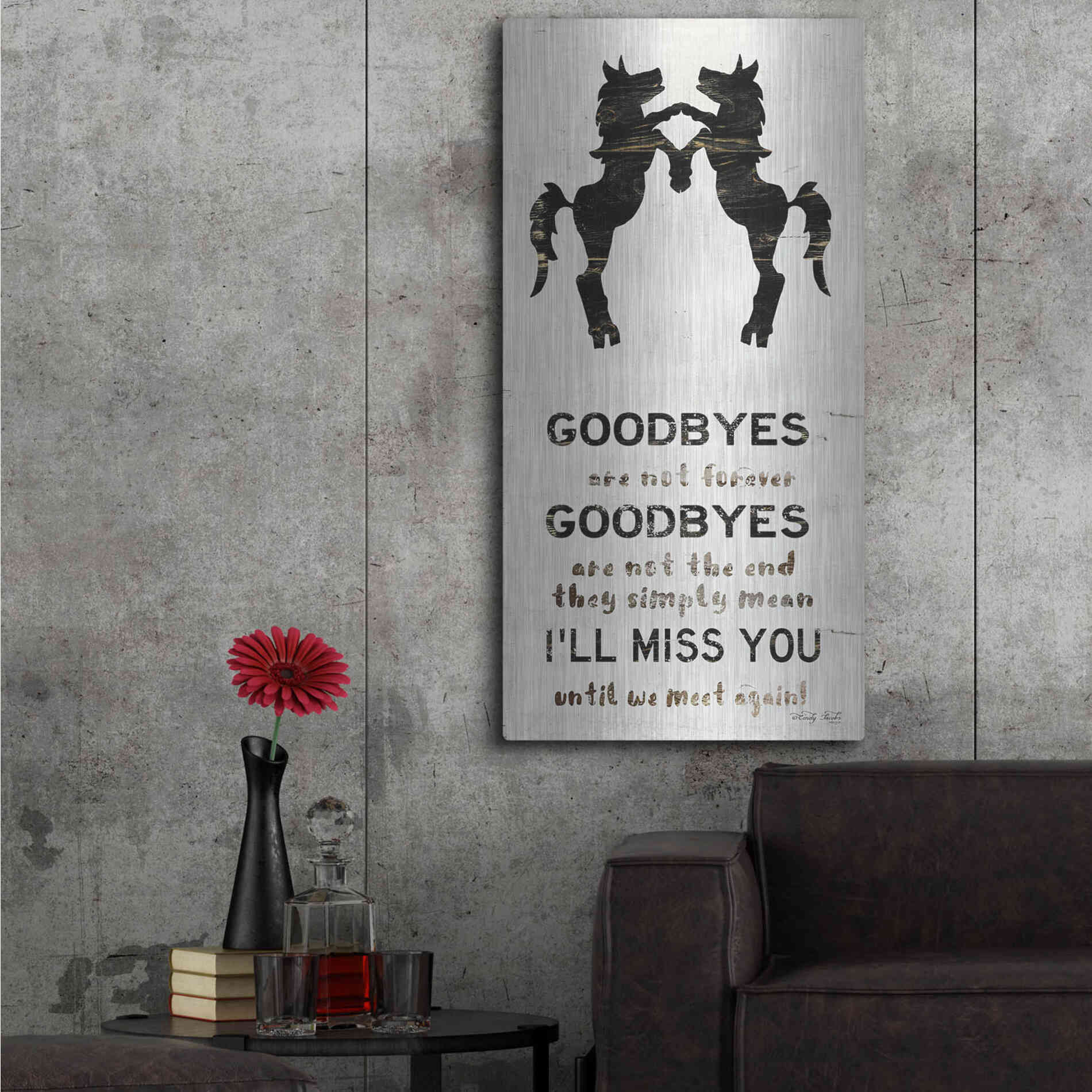 Luxe Metal Art 'I'll Miss You' by Cindy Jacobs, Metal Wall Art,24x48