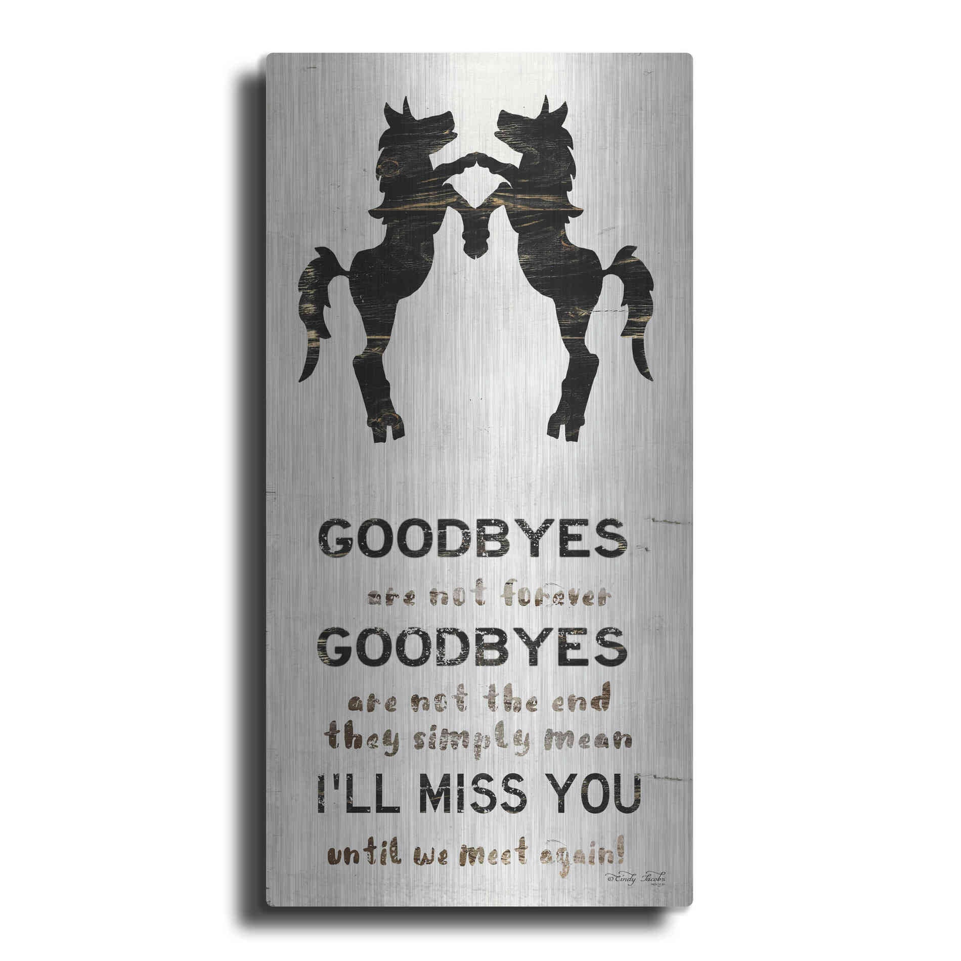 Luxe Metal Art 'I'll Miss You' by Cindy Jacobs, Metal Wall Art