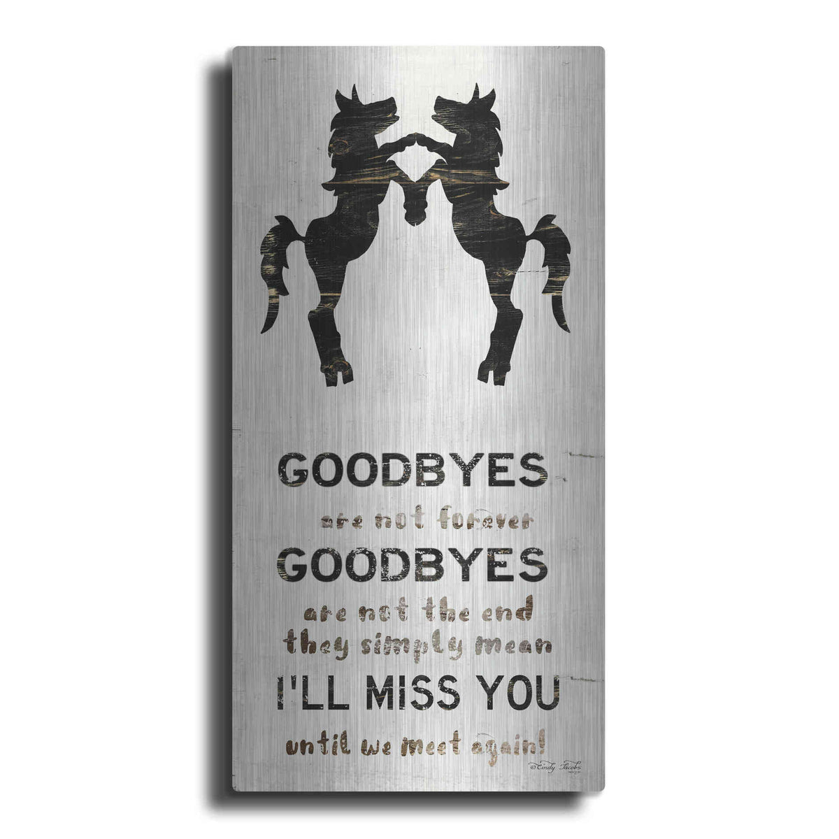 Luxe Metal Art 'I'll Miss You' by Cindy Jacobs, Metal Wall Art