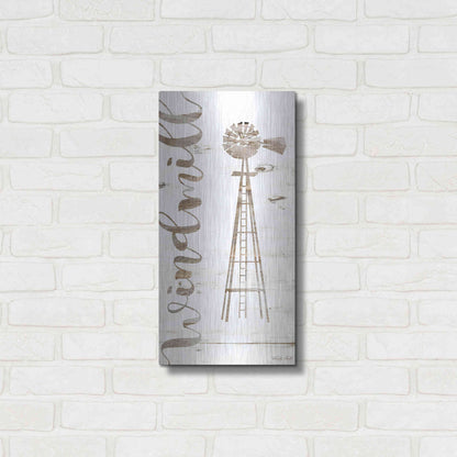 Luxe Metal Art 'Windmill' by Cindy Jacobs, Metal Wall Art,12x24