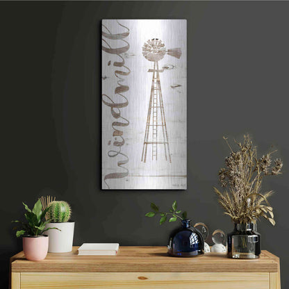Luxe Metal Art 'Windmill' by Cindy Jacobs, Metal Wall Art,12x24