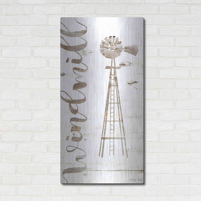 Luxe Metal Art 'Windmill' by Cindy Jacobs, Metal Wall Art,24x48
